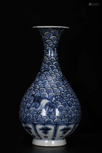 A Chinese Blue and White Porcelain Pot