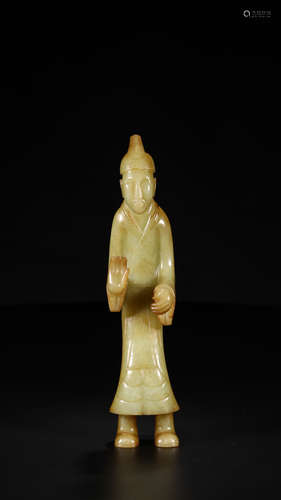 A Chinese Carved Hetian Jade Figure Ornament