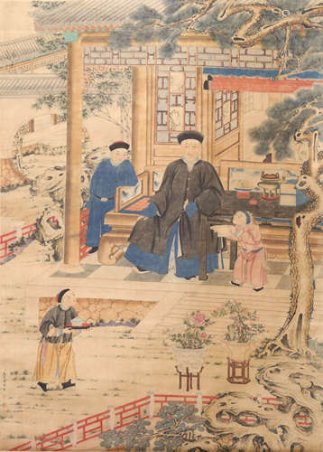 A Chinese Figure Painting, Jiao Bingzhen Mark