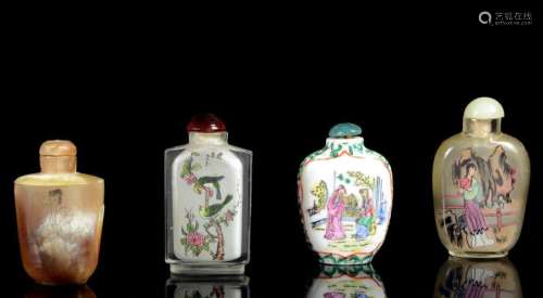 A small collection of four Chinese snuff bottles o…