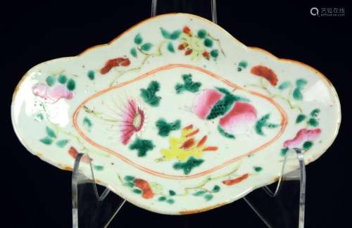 A Chinese famille rose small dish with flowers, la…