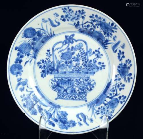 A Chinese blue and white porcelain plate, KangXi p…