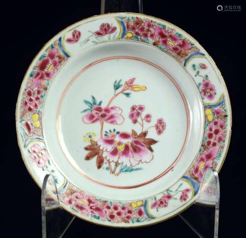 A Chinese famille rose small plate or saucer with …