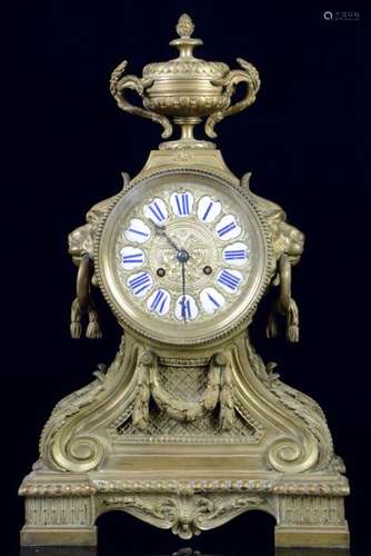 A rare French “pendule de cartonnier”, gilt and si…