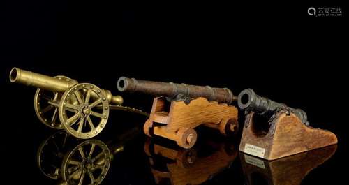 Three miniature cannons, 20th century.