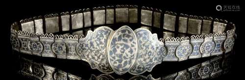 A Caucasian silver and niello belt, Imperial Russi…