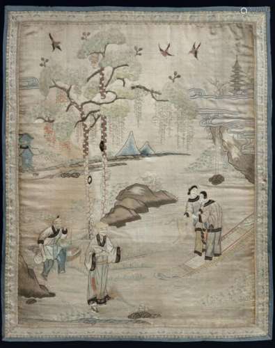 China or Vietnam, 19th century Silk embroidery wit…