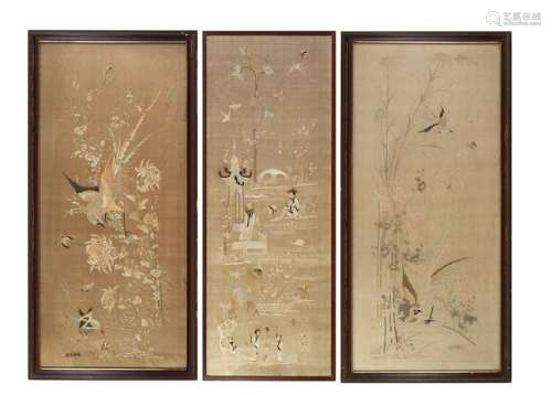 China, late 19th century Set of three polychrome s…