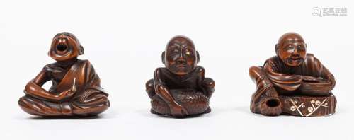 Japan, Meiji period (1868 1912) Set of three carve…