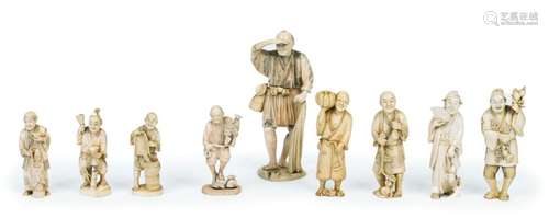 Japan, Meiji period (1868 1912) Set of nine carved…