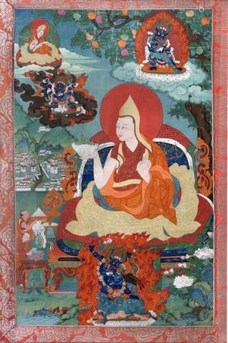 Tibet, 19th century Tanka representing Tsongkhapa …