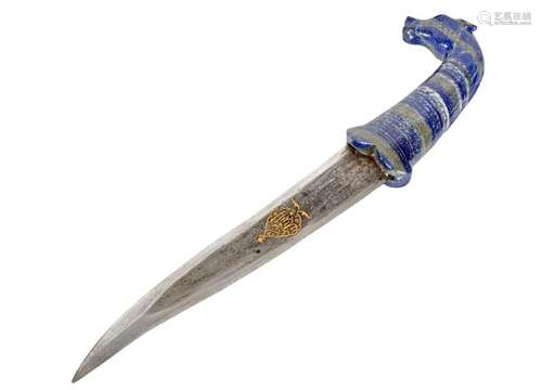 Indian Khanjar type dagger Lapis lazuli handle wit…