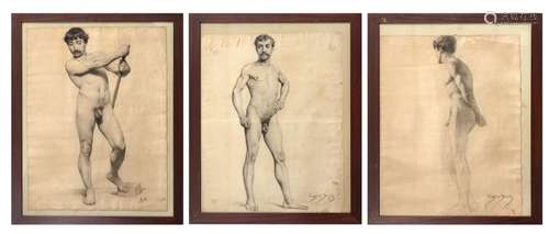 Eugène DEULLY (1860 1933) Male nude study Series o…