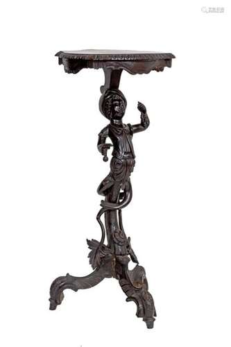 Napoleon III style blackened carved wood tripod sa…