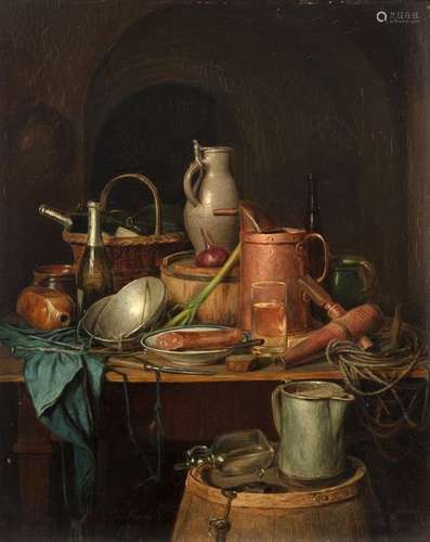 Josef MANSFELD (1819 1894) Still life with kitchen…