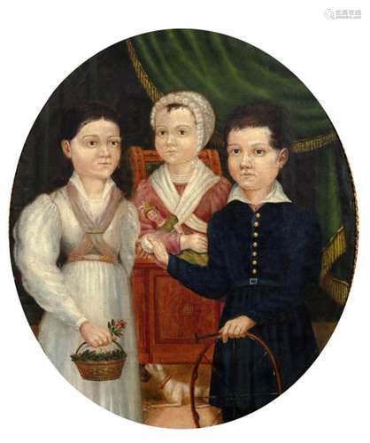 Louis DEGAND (XIXth) Portrait of three children Oi…