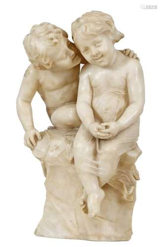 Antonio FRILLI (1880 1920) Couple of children on a…