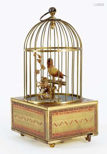 Tundra bird cage in copper and coloured feathers M…