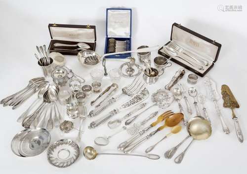 Set of 99 silver pieces with various Belgian and F…