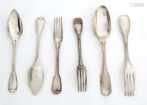 Series of 12 large spoons and 12 large forks, net …