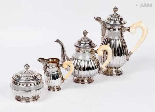 Coffee and tea set inspired by Louis XVI in silver…