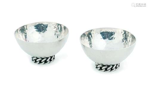 Jean DESPRÉS (1889 1980) Pair of round bowls with …