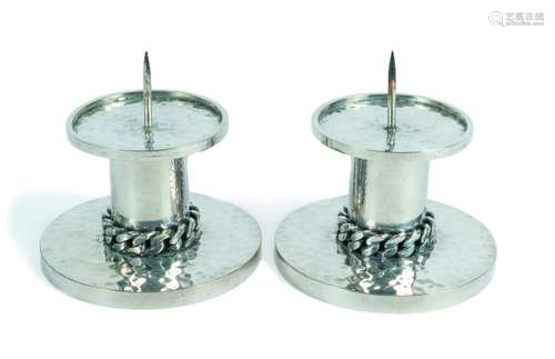 Jean DESPRÉS (1889 1980) Pair of small round silve…