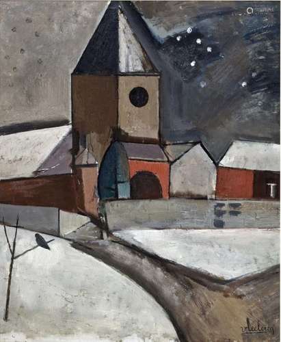 Victor LECLERCQ (1896 1944) Church under the snow …