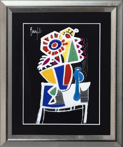 Jean Luc BEAUFILS (1953) Still life with bouquet M…