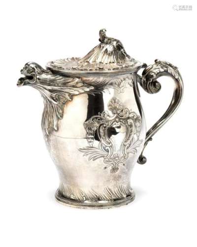 A large Portugese silver ewer