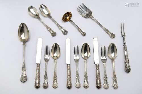 An English silver collection of flatware