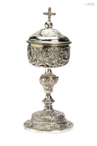 A French silver and gilt chalice with cover