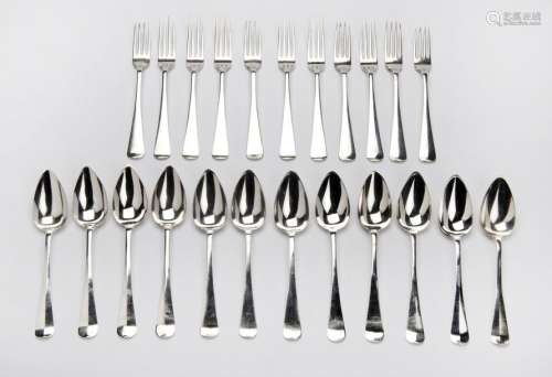 Eleven Dutch silver table forks and twelve table s…