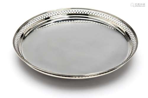 A Dutch silver round tray