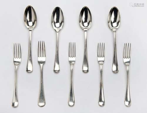 Twelve Dutch silver antique table spoons and forks…