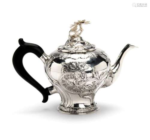 A Dutch silver tea pot, Amsterdam