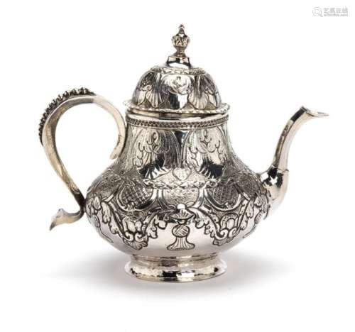 A Dutch silver tea pot, Amsterdam