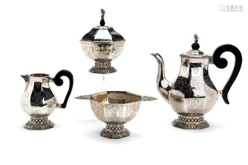 A four piece Dutch silver coffee service