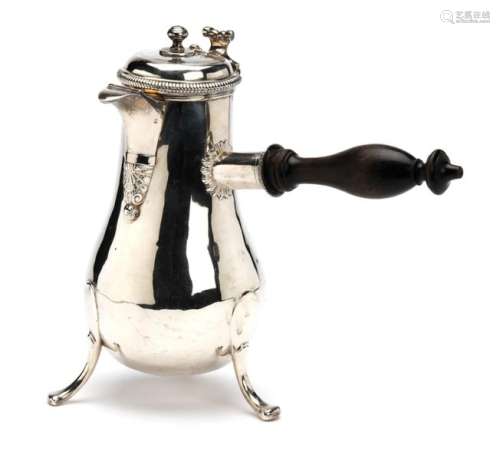 A French silver chocolate pot