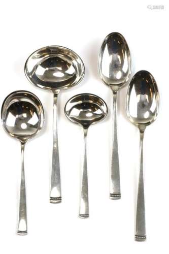 A German silver collection of flatware (74)