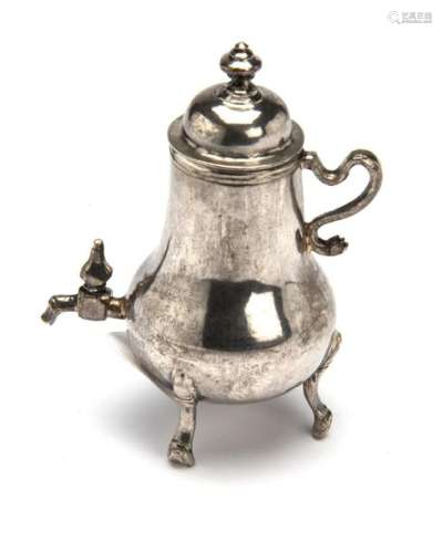 A Dutch silver miniature, coffee urn