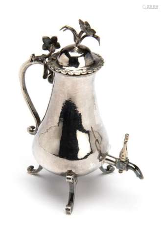 A Dutch silver miniature coffee urn