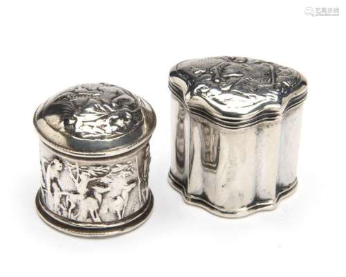 Two Dutch silver scent boxes