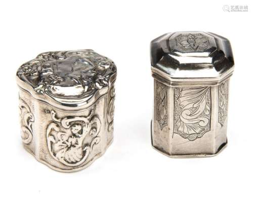 Two Dutch silver scent boxes