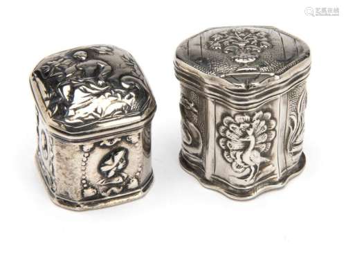 Two Dutch silver scent boxes
