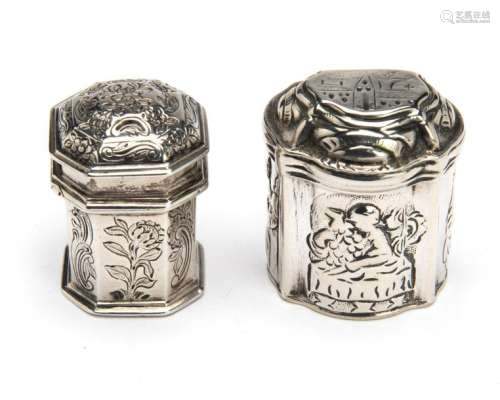 Two Dutch silver scent boxes