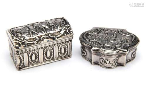 Two Dutch silver snuff boxes