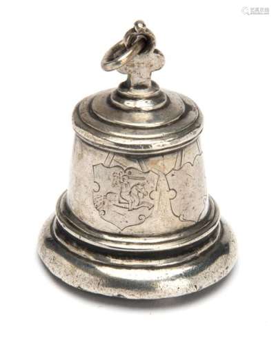 A silver miniature bell
