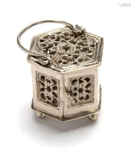 A Dutch silver miniature stove