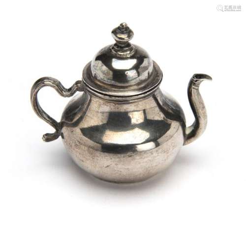 A Dutch silver miniature kettle